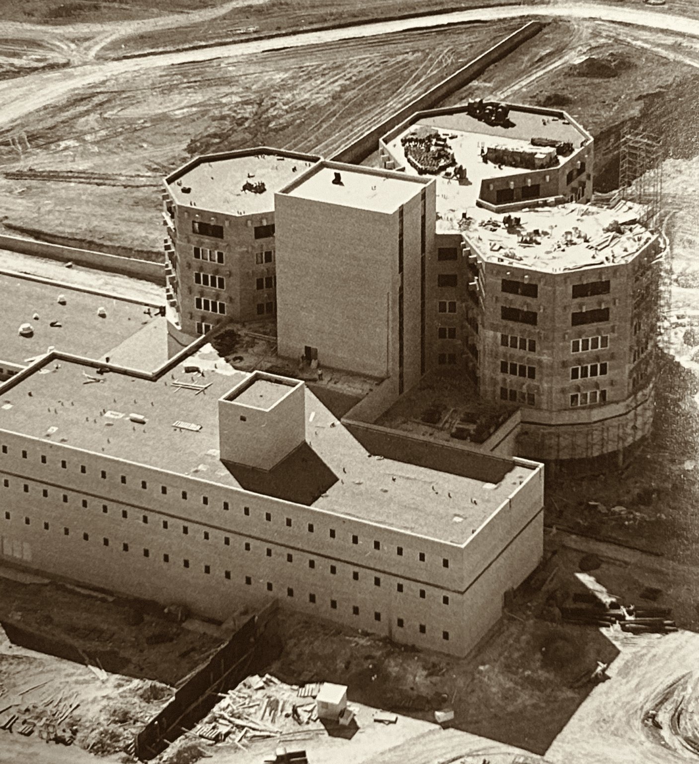 The new hospital rises on The Hill
