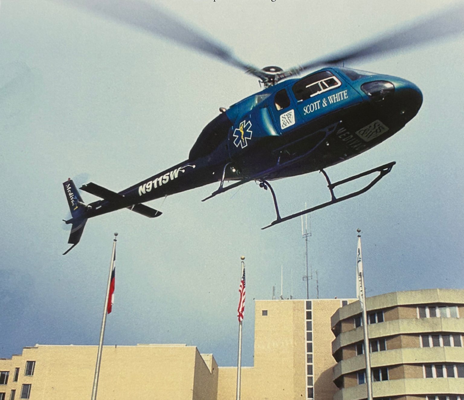 The helicopter ambulance